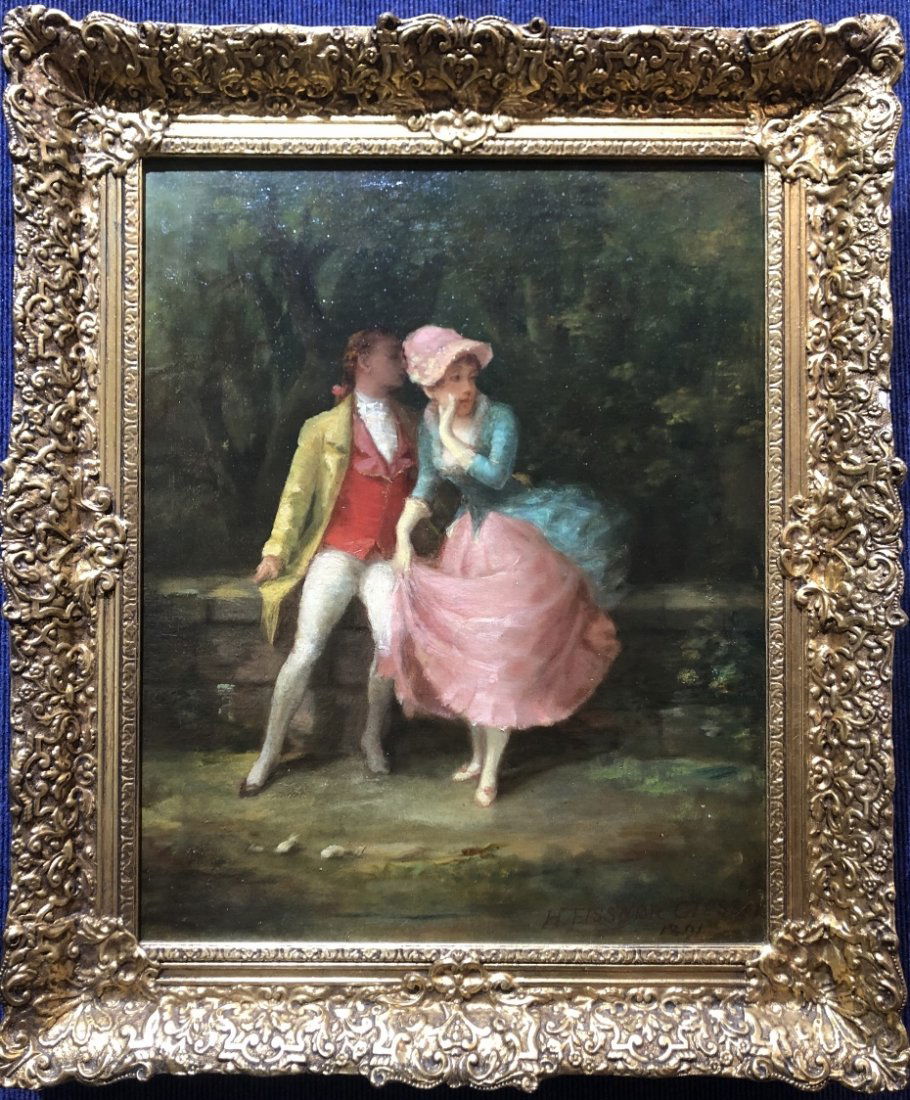 Ptg of 18th century couple signed H.Eissenor Giesser (1 of 7)