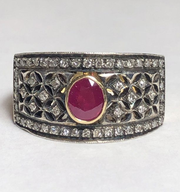 18k ruby diamond ring, size 6, 7.1 dwt. (1 of 6)