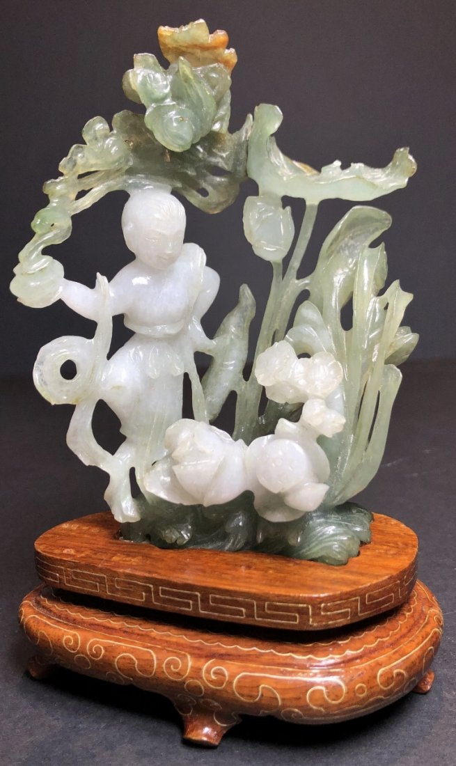Chinese jade Immortal with flowers (1 of 10)
