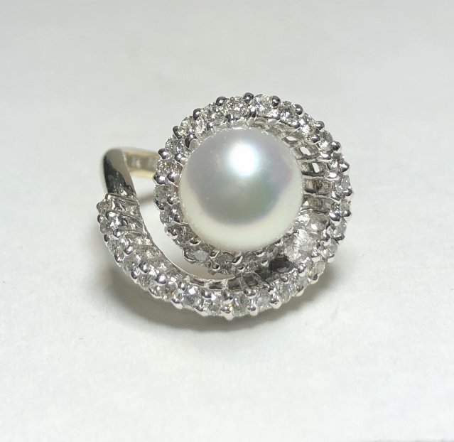 14k diamond pearl swirl ring, 4.3 dwts (1 of 8)