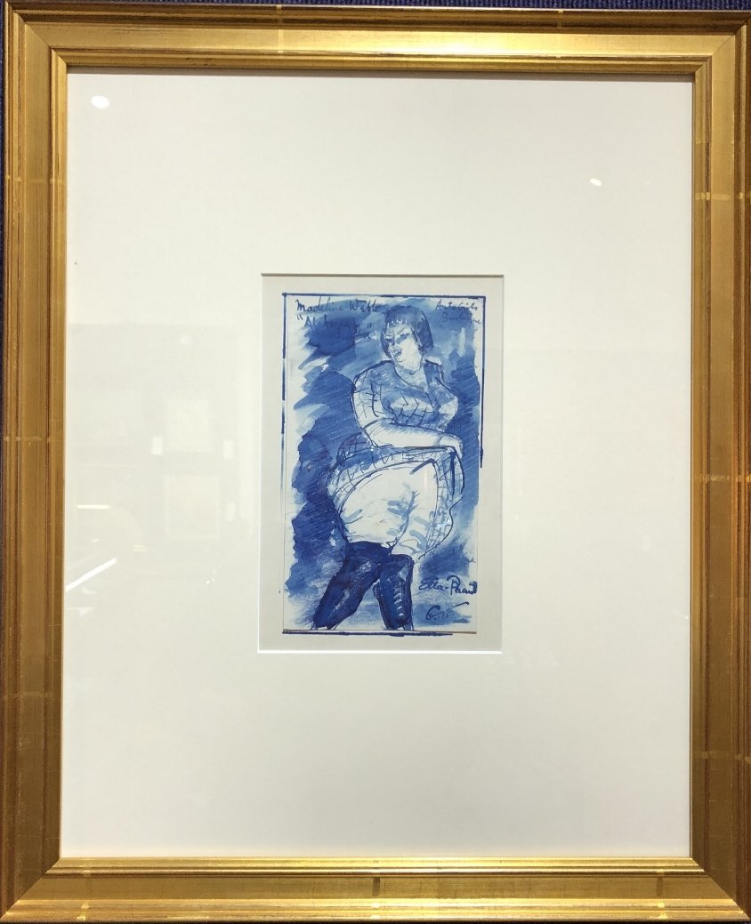 Watercolor of burlesque dancer, Henry Glintenkamp (1 of 9)