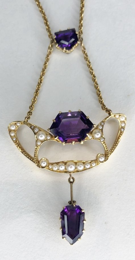 Ollivant & Botsford 18k amethyst seed pearl necklace (1 of 9)