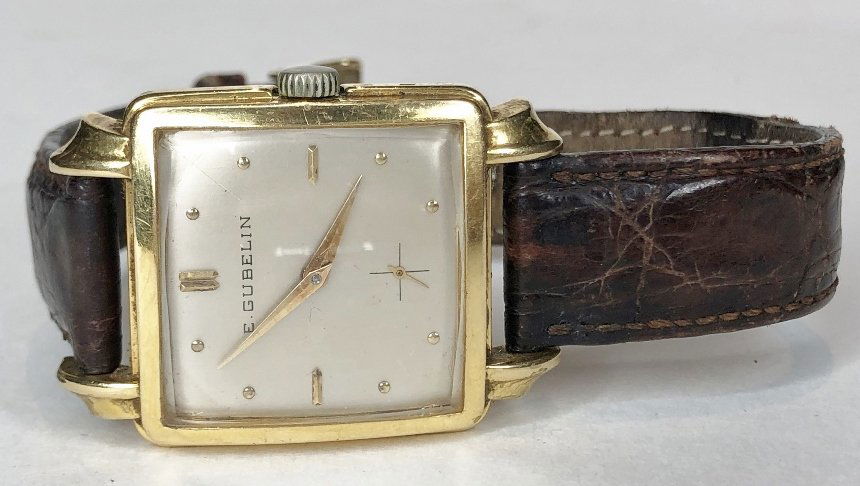 18k Gubelin mans wristwatch,c.1930, 35.1 dwts: 18k Gubelin mans wristwatch,c.1930, 35.1 dwts
