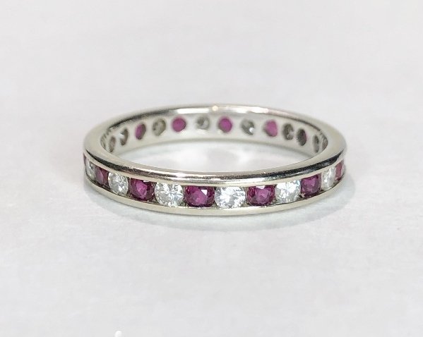 14k ruby diamond eternity band, 1.6 dwts (1 of 7)