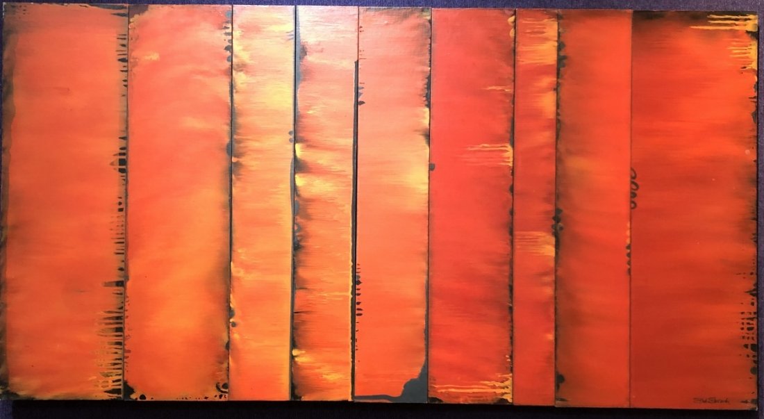 Large Ethel Edwards painting, Firedance II,c.1980 (1 of 12)