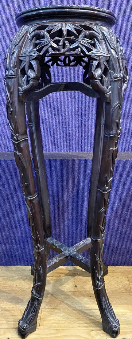 Chinese wood and marble stand (1 of 6)