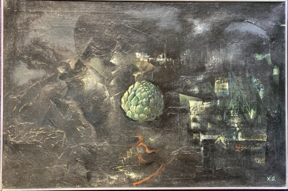 Artichoke at night, painting by Xavier Gonzalez (1 of 8)