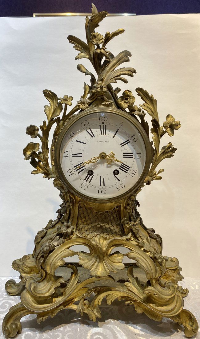 Magnificent bronze Tiffany clock,AD MOUGIN(French) (1 of 13)