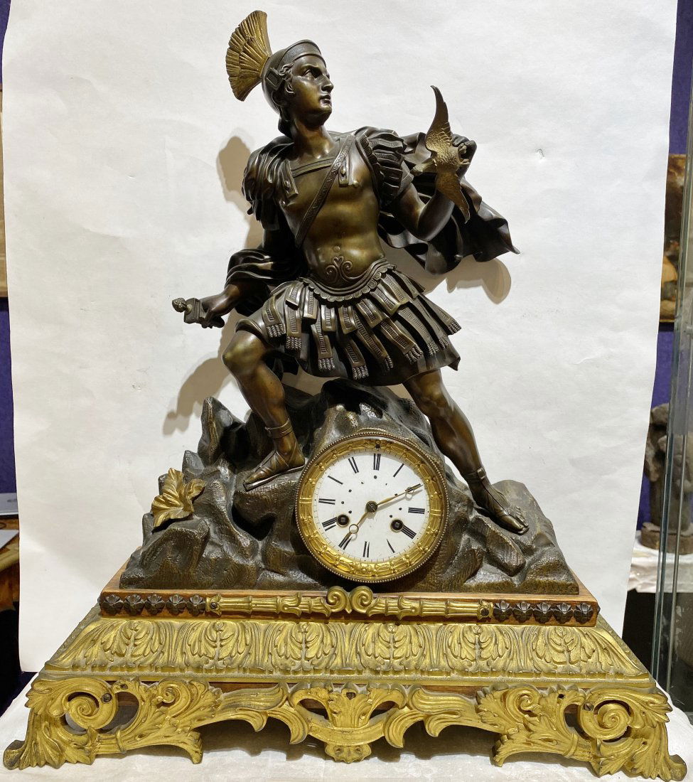 Greek bronze warrior on clock, c.1880 (1 of 12)