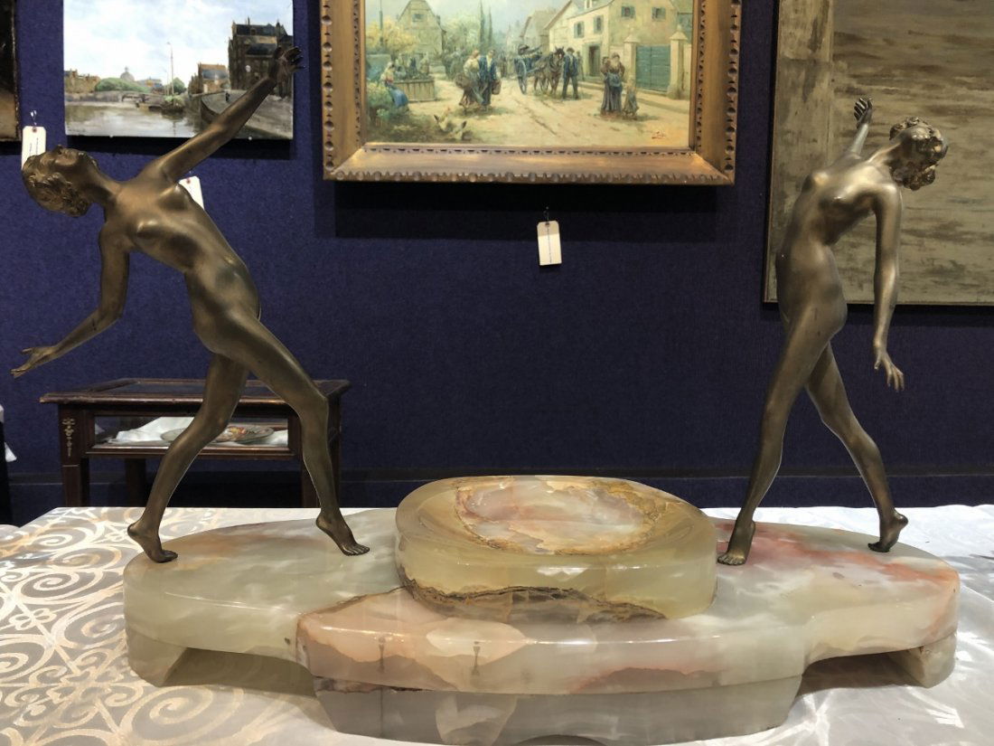 French bronze onyx statue by R.Marquet-signed (1 of 10)