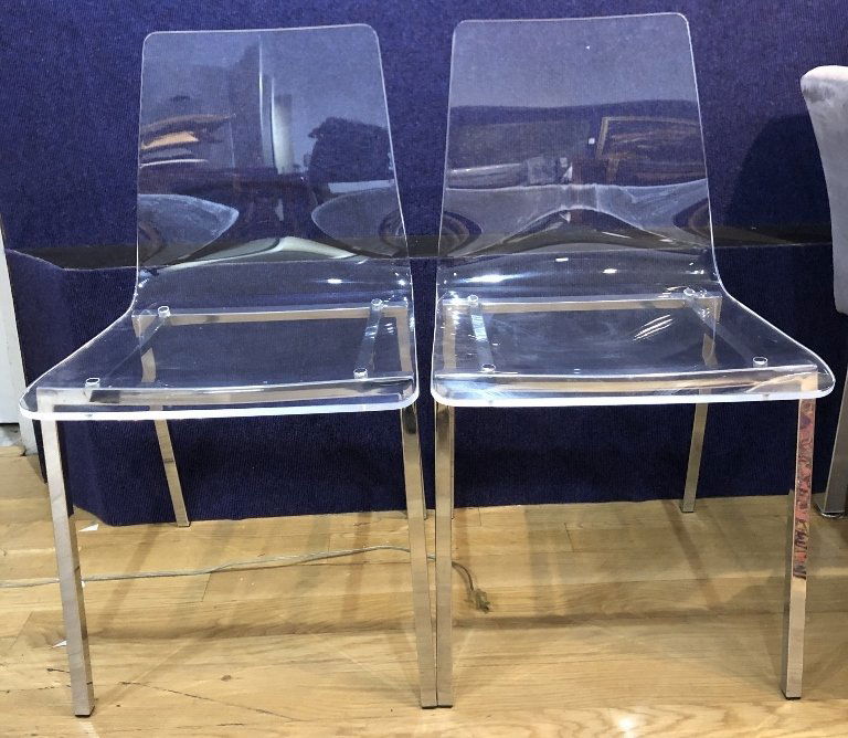 Pair of modern Lucite chairs,c.1970 (1 of 3)