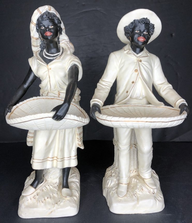 Figural man and woman, c.1880, ceramic: Figural man and woman, c.1880, ceramic, 13" high.---------------------------------------------------------------------------------------------------------From the Estate of Lloyd Williams, NYC.(Moscow