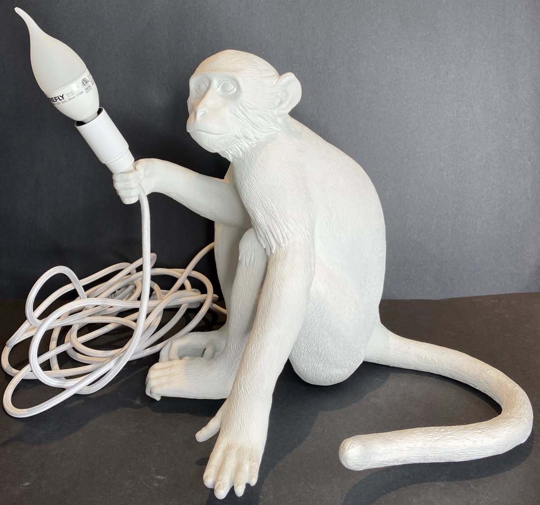 Monkey lamp: Monkey lamp, 12" high.------------------------------------------------------------------------From the Estate of Lloyd Williams, NYC.(Moscow 57 blog)Lloyd Williams was an African American fashion desi