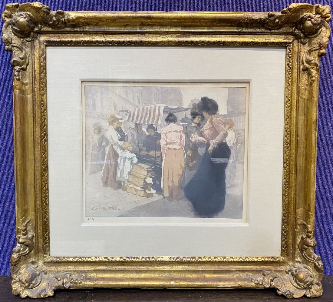 Open Air Market etching by Manuel Robbe (1 of 6)