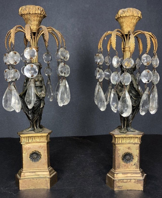 Pair Grand Tour three figure candlesticks (1 of 8)