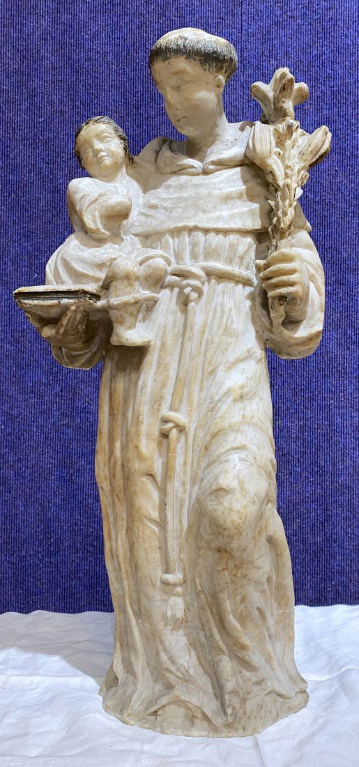 Alabaster statue St.Joseph holding Christ, c.1900 (1 of 4)