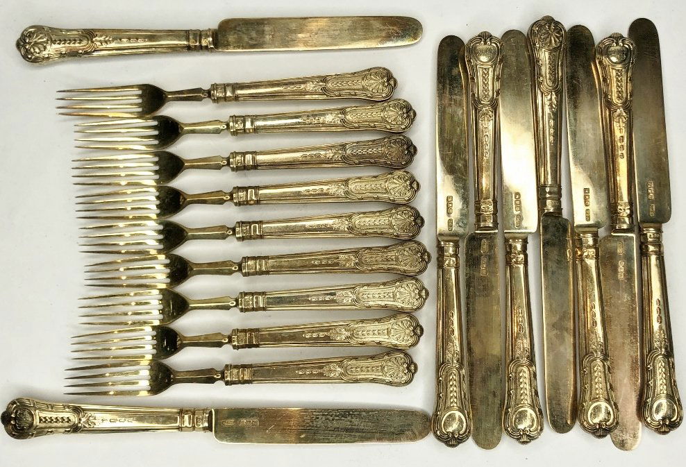 English silver gilt dessert set (1 of 5)