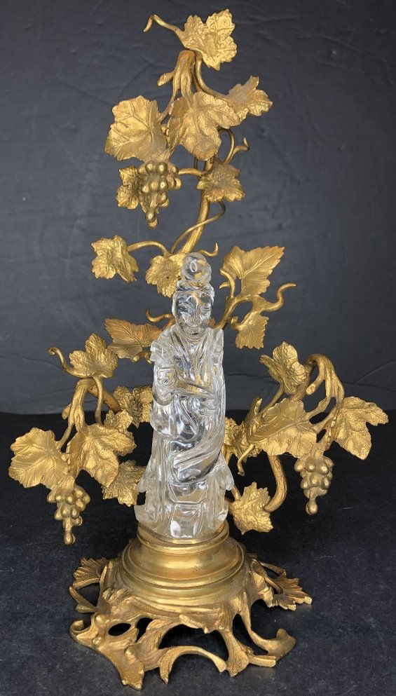 Glass Guanyin in gilt metal presentation (1 of 7)
