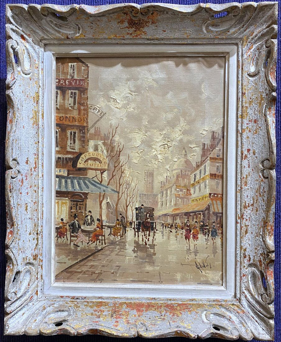 Antonio DeVity, Ptg of cafe in Paris, c1950 (1 of 7)