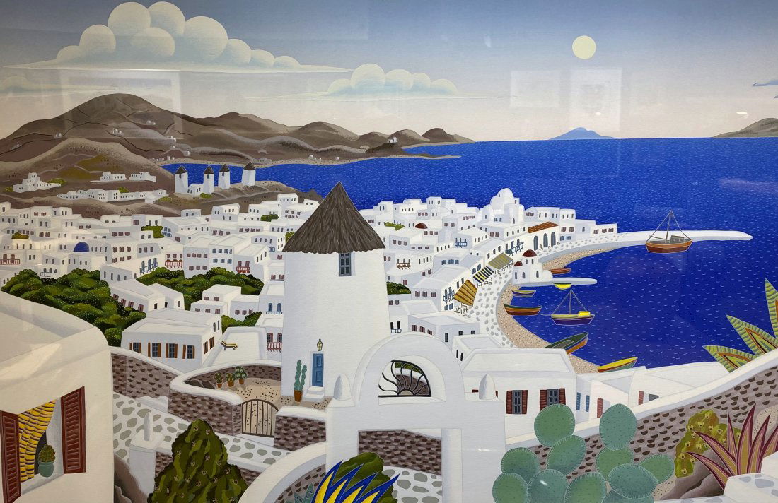 Mykonos Harbor Print, Thomas Mcknight C1900
