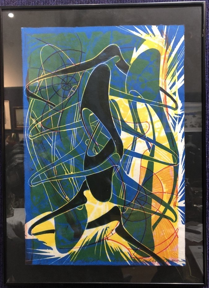 Wind Shift litho, Steven Sorman 1995, black mat (1 of 8)