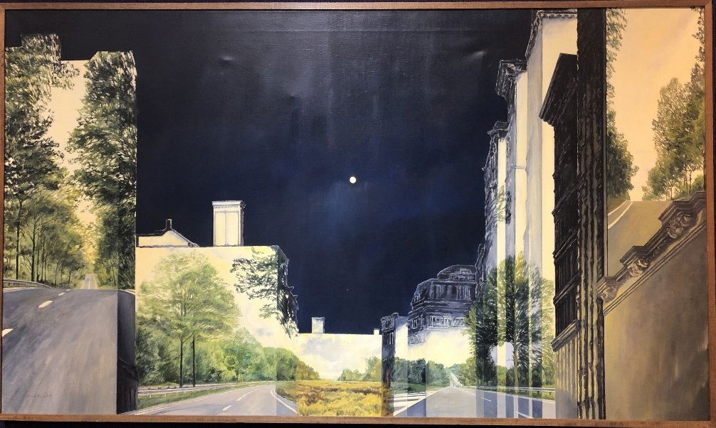 Abstract Painting of streets by Derek Reist 1981(?) (1 of 13)