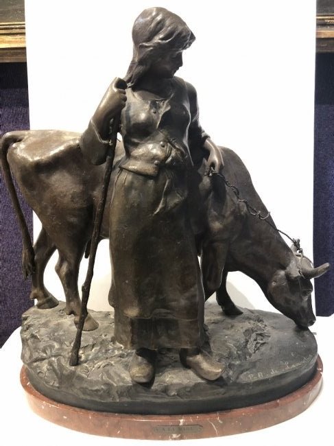 Large white metal statue by Paul-Armand Bayard Vingtrie (1 of 13)