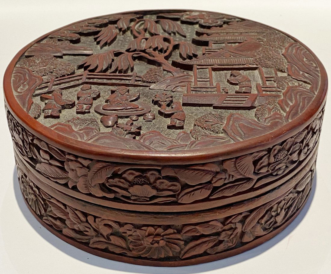 Chinese cinnabar box, 18th/19th century (1 of 7)