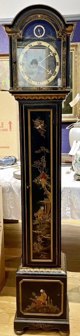 J.E Caldwell Chinoiserie  lacquer tall case clock c1925 (1 of 8)