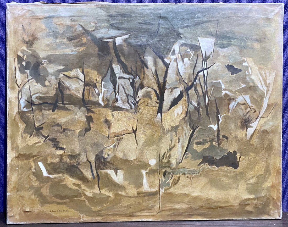 Painting by Ethel Edwards, Across the Valley, c.1952 (1 of 8)