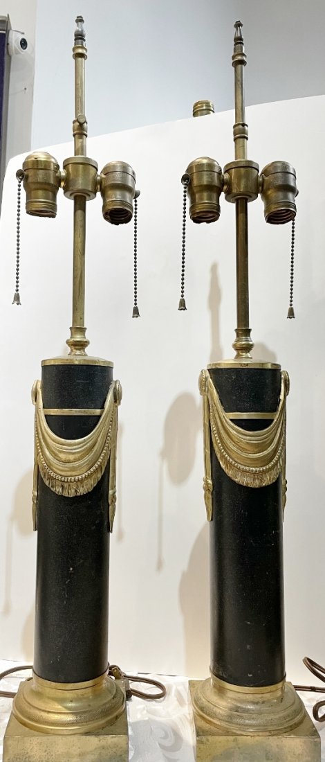 Pair of bronze Neoclassical lamps c.1950 (1 of 12)