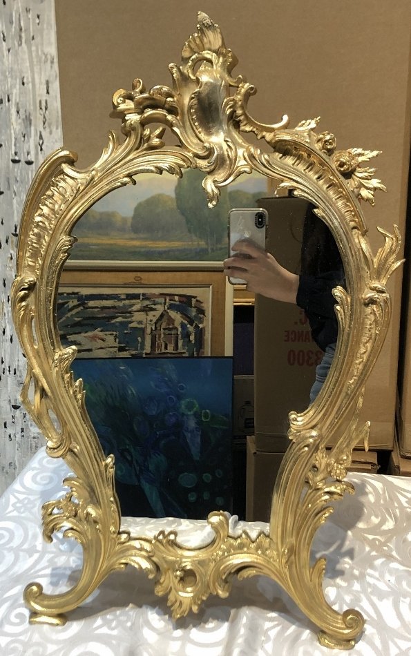 Bronze dresser mirror,c.1945 (1 of 7)