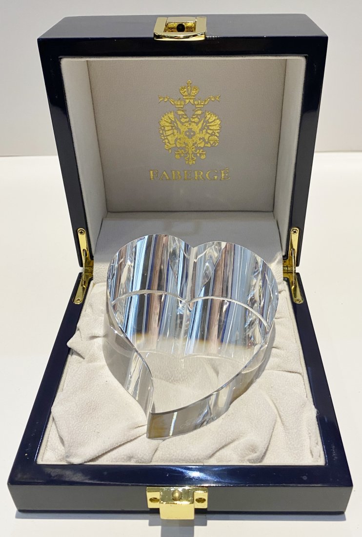 Faberge crystal heart paperweight (1 of 7)