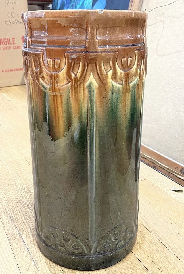 American ceramic umbrella stand, c.1935 (1 of 5)