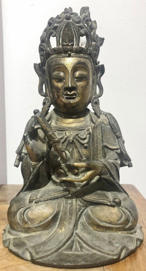 Chinese gilt bronze Vairocana Buddha, 16th/17th century (1 of 11)