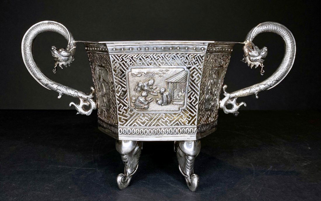 Chinese silver Export basket, c.1900 (1 of 15)
