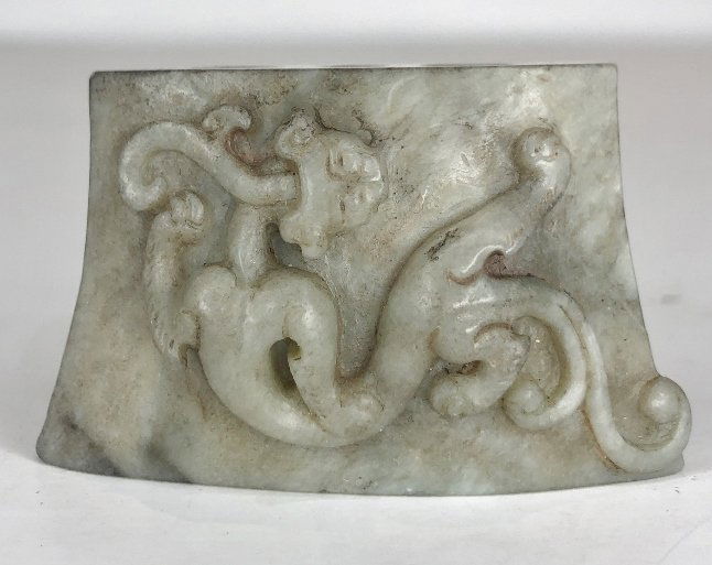 Chinese green-white jade sword piece (1 of 5)
