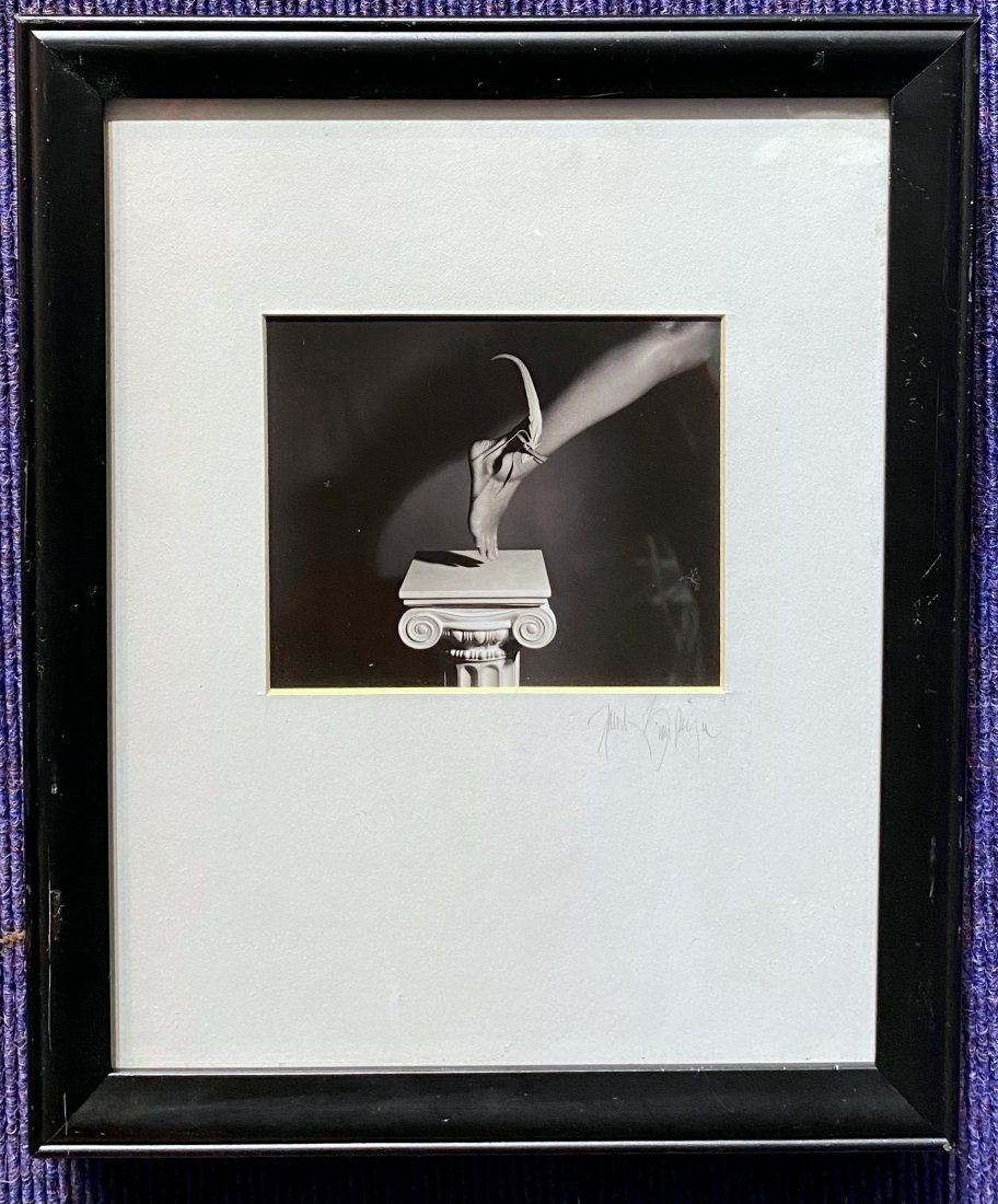 Photograph of leg on pedestal, signed (1 of 4)