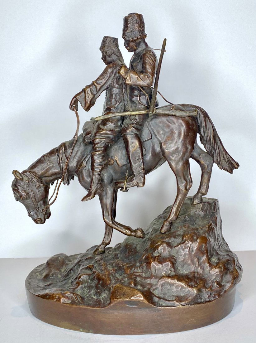 Russian bronze by A. Moritz Wolff, Cossacks.c.1900 (1 of 10)