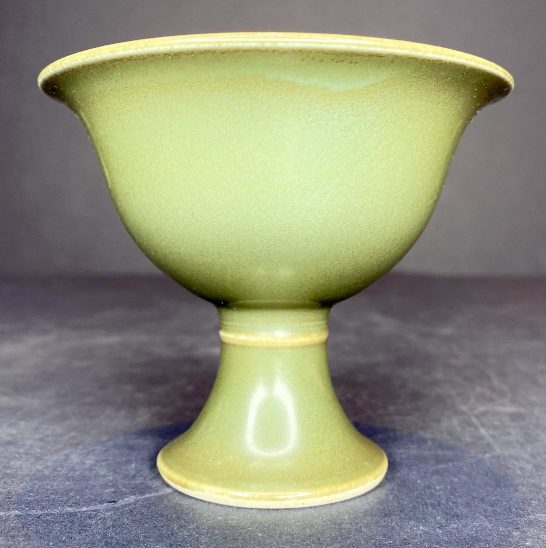 Chinese green ceramic cup, six character mark (1 of 6)