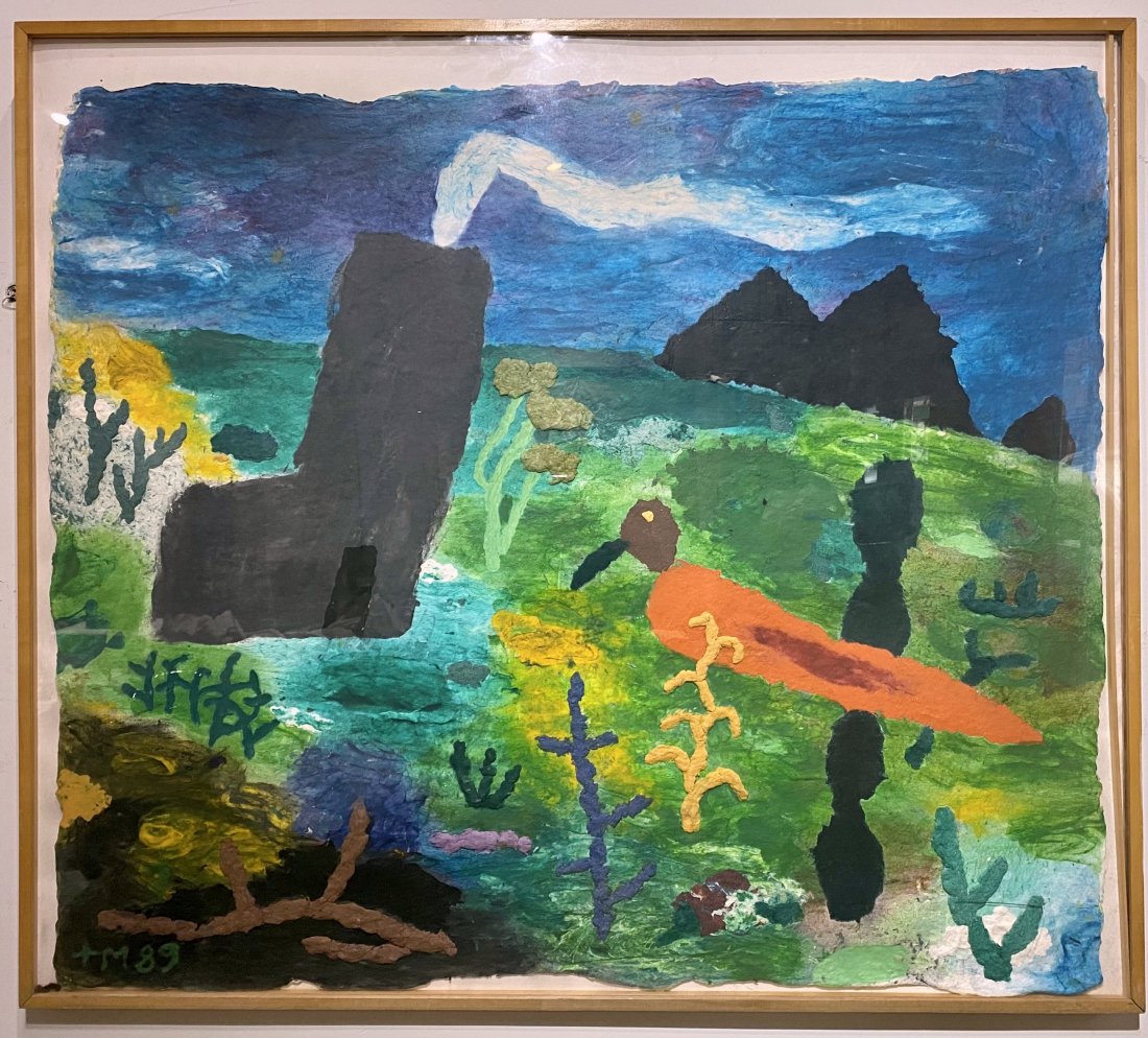 Large mixed media work by Todd McKie, d1989 (1 of 7)