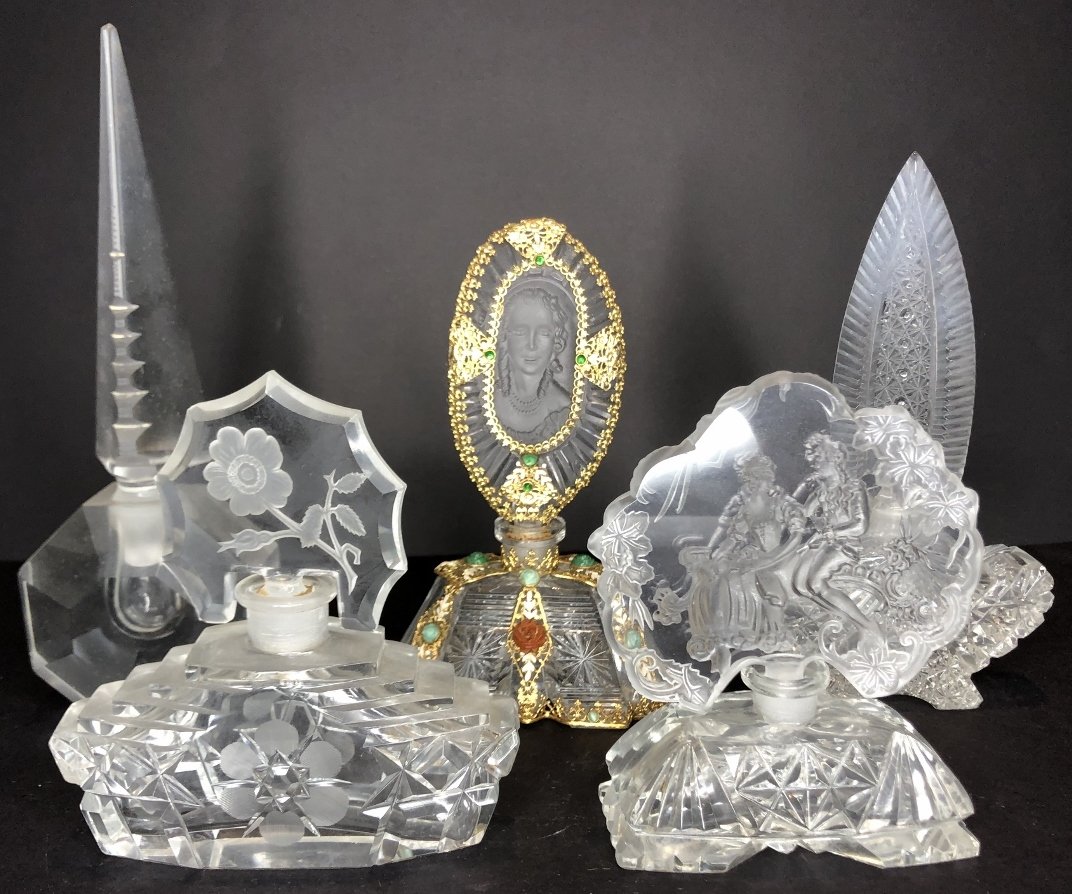 Miscellaneous crystal scent bottles (1 of 12)
