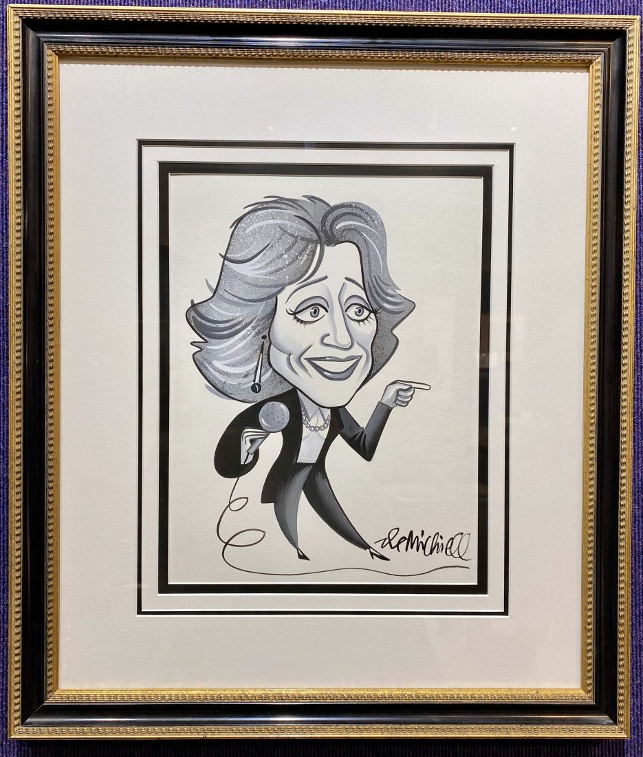 Ink caricature of Lesley Gore by Robert DeMichiell (1 of 8)
