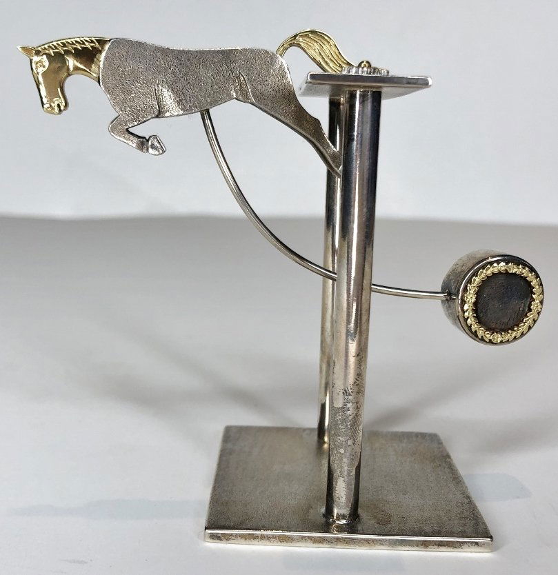 18k gold & silver balancing horse paperweight (1 of 7)