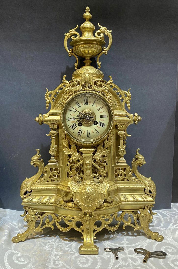 French bronze mantel clock, c1890 (1 of 15)