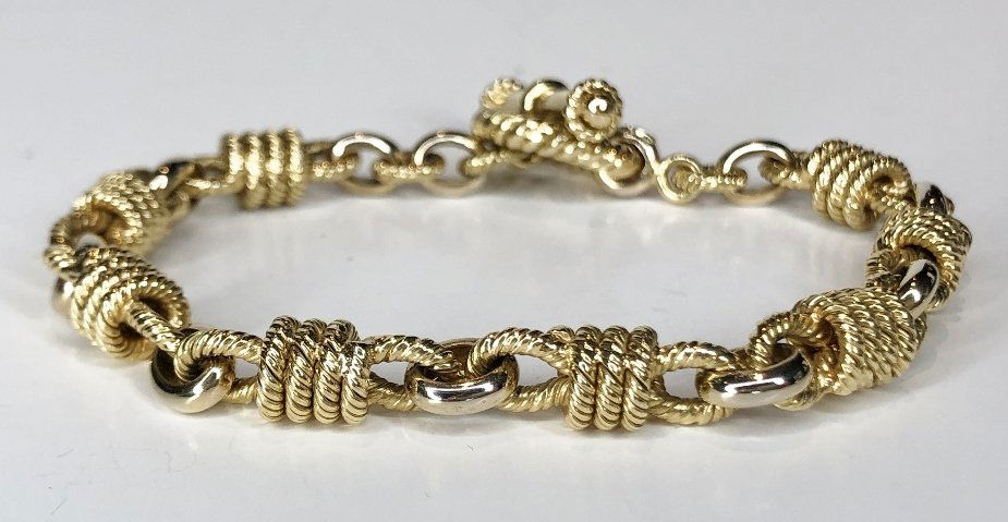 18k gold rope bracelet, 16.55 dwts (1 of 6)
