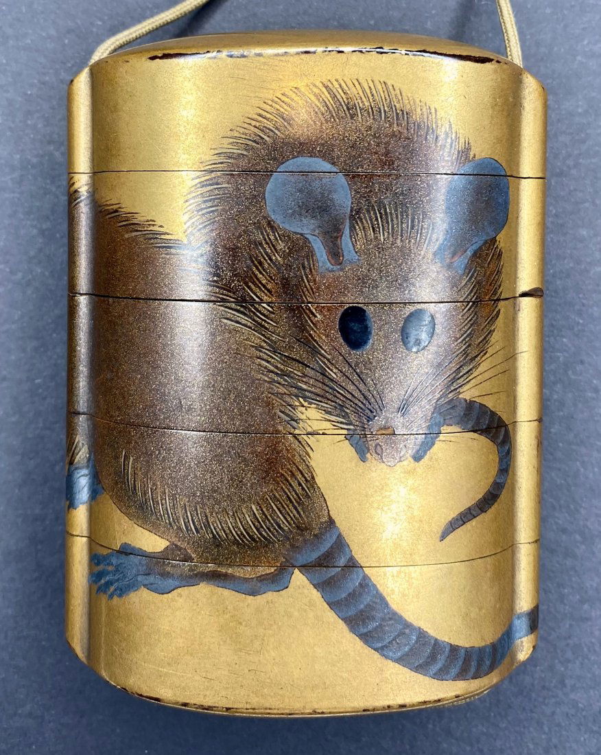Japanese inro with mice or rats,c.1850,Shiomi Masanari (1 of 9)