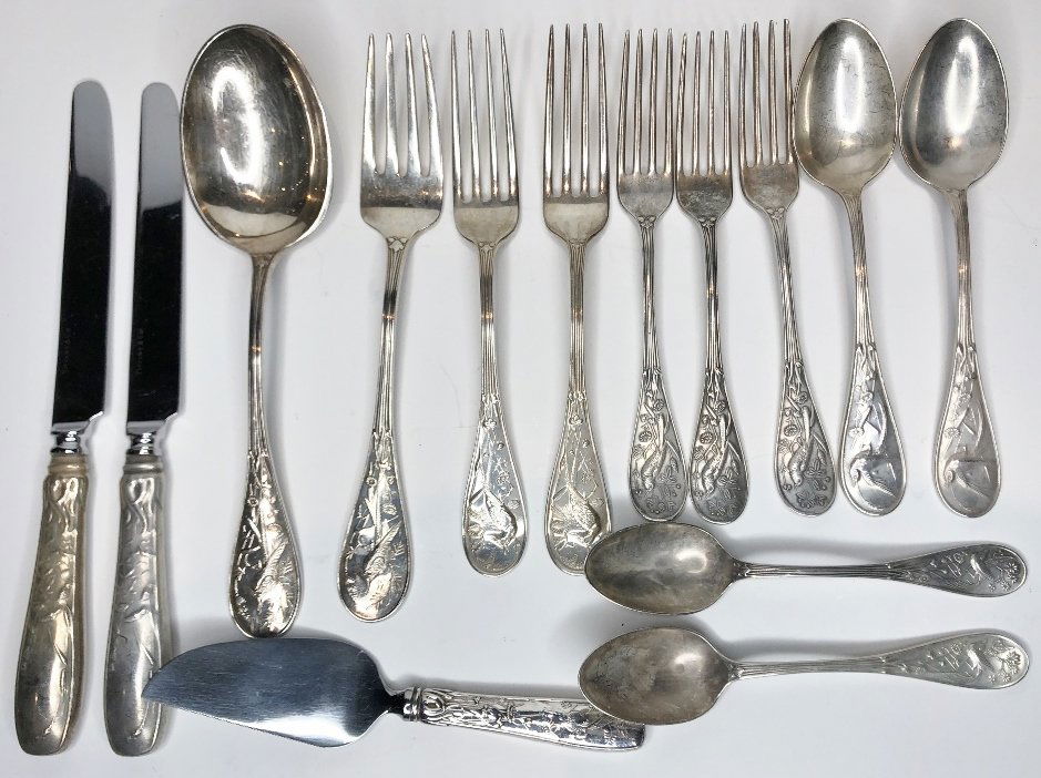 Tiffany & Co. Audubon silver flatware (14 pcs) (1 of 7)