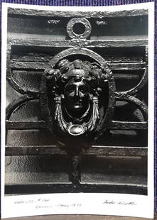 Photo of door knocker by Todd Webb, dated 1973: Photo of door knocker by Todd Webb, dated 1973 Whole item: 7" x 9 5/8" Photograph portion: 6 3/8" x 8 1/2" Todd Webb (From Wiki):Todd Webb (September 5, 1905 to April 15, 2000) was an American photogr