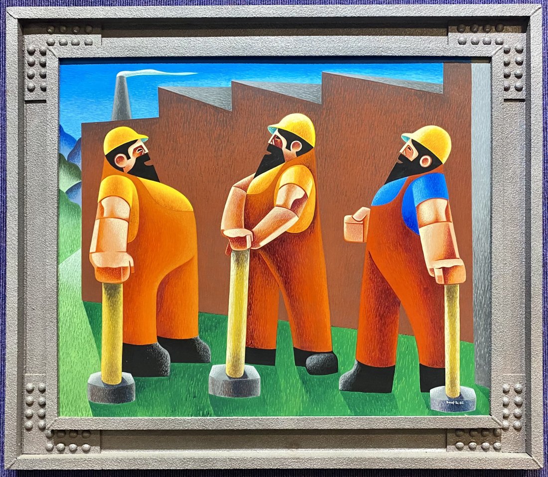 Painting of steel workers by Raul Rodriguez Camacho (1 of 7)